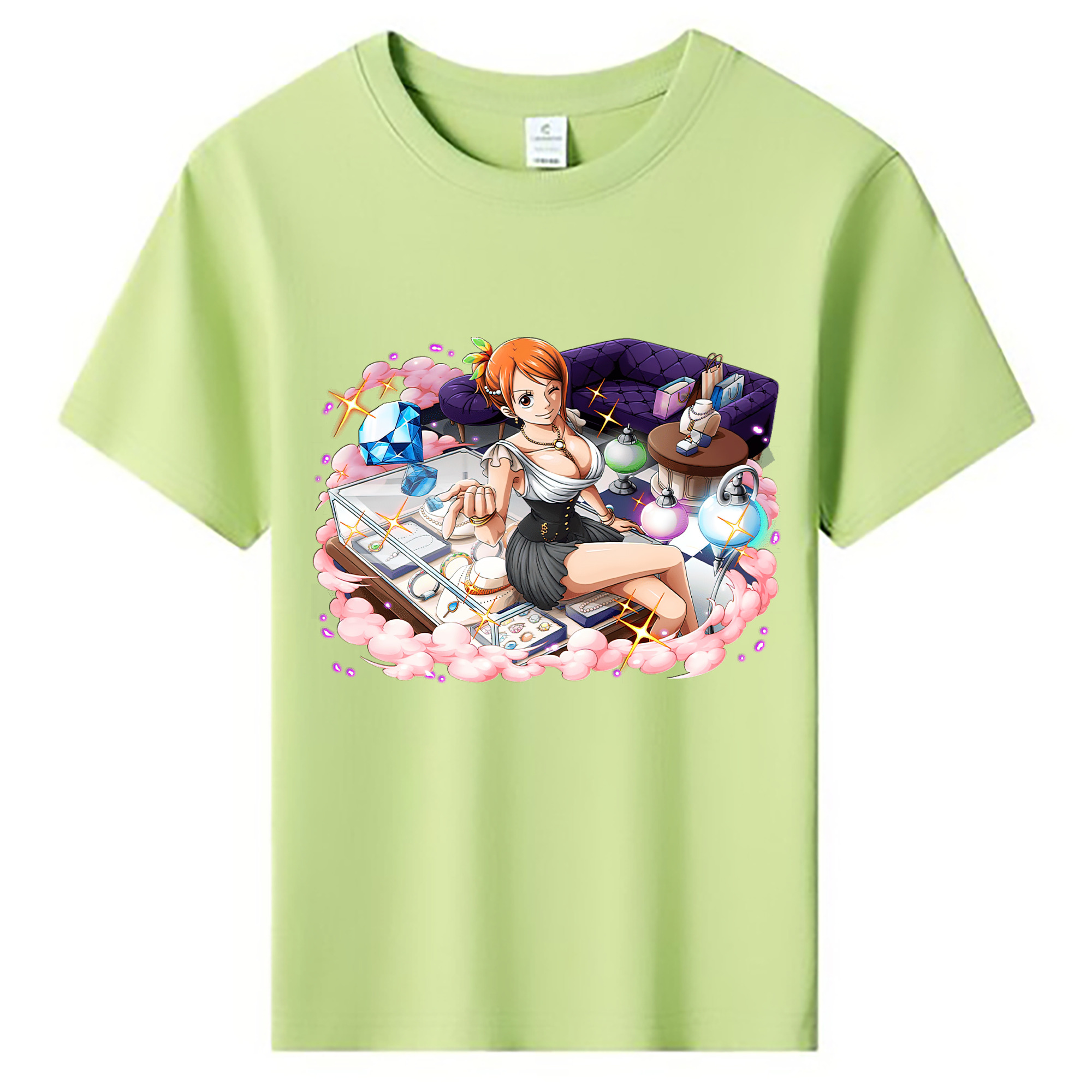 （画像用） ワンピース ナミ ONE PIECE Nami 綿100％キッズTシャツ（フロントプリント）